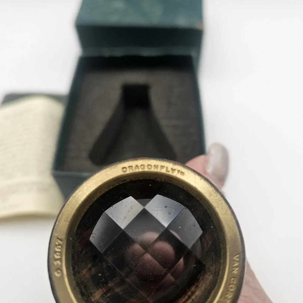 Vintage 1987 Van Cort Dragonfly Kaleidoscope Faceted Dioptric Scope Boxed